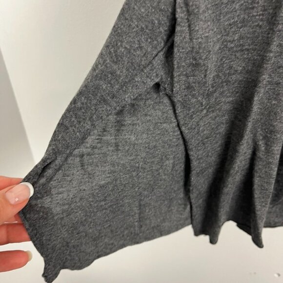 Aritzia Wilfred Free Simone Gray/Black Shirt w/ Faux Leather Embellishments - Picture 9 of 11